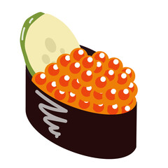 イクラのお寿司の（軍艦巻き）イラスト