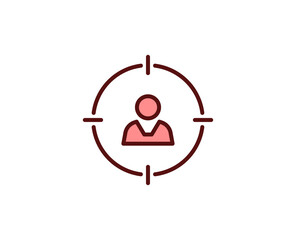 Target flat icon. Thin line signs for design logo, visit card, etc. Single high-quality outline symbol for web design or mobile app. Marketing outline pictogram. 