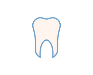 Teeth flat icon. Thin line signs for design logo, visit card, etc. Single high-quality outline symbol for web design or mobile app. Medical outline pictogram.