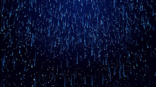 Abstract Digital number flowing in cyberspace Technology Loop motion graphic Background with data, counting and numbers. 4K Binary code Data technology, decryption and encryption, computer background