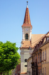 Street scene on sunny day, Sibiu, Romania