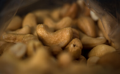 cashew nuts group close-up 