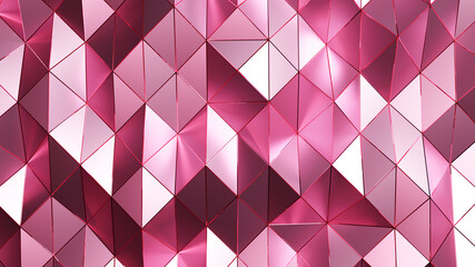 3D Rendering. Pink triangular abstract background.