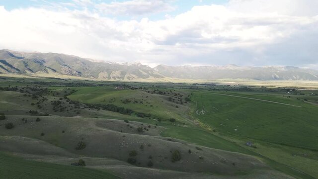 Gallatin National Forest valley Montana Bridger Range Mountains aerial