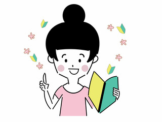 モノクロの女性　初心者マークを持つ