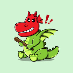 Cute Dragon illustration vector