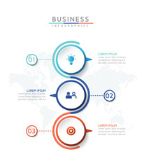 Obraz premium Vector illustration infographics design template, business information, presentation chart, with 3 options or steps. 