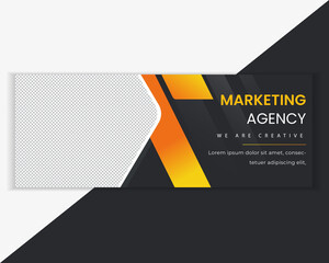 Digital marketing agency social media page cover and web banner template design.