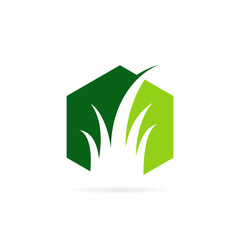 green grass vector logo design