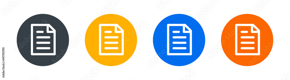 Poster document icon. folded written paper on circle sign. vector illustration.