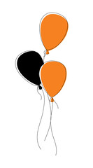Three balloons in doodle style isolated on a white background.