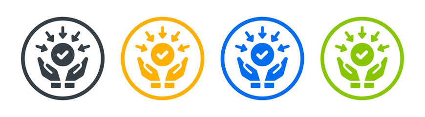 Receive, earn, accept, support, get icon vector sign.