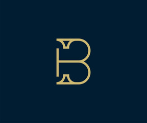 Luxury elegant letter B logo design template