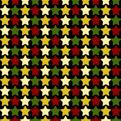 Abstract geometric seamless pattern background. Star shape art design. Christmas color theme. Christmas pattern concept for banner, fabric print, wallpaper, textile. Retro style. Vector illustration.