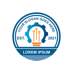 lamp gear logo , electricity logo