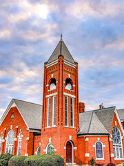 Obraz premium Rock hill south carolina downtown in the morning