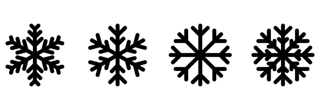 snowflake icon set vector sign symbol