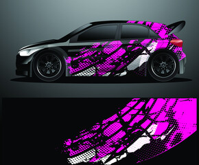 Rally car decal graphic wrap vector, abstract background