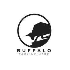 buffalo logo and bull horns and mammal symbol. template logo