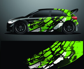 Rally car decal graphic wrap vector, abstract background