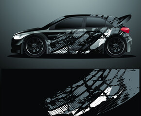 Rally car decal graphic wrap vector, abstract background