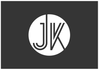 JK Letter Logo and T shirt Design Template