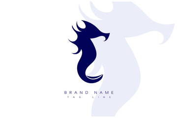 Seahorse Minimal logo. Creative Sea horse vector - obrazy, fototapety, plakaty