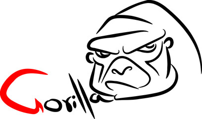 Gorilla with black strock