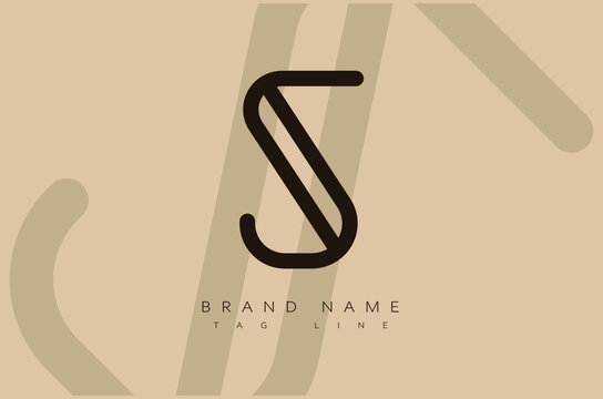 Alphabet letters Initial logo SJ.