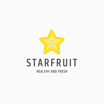 Star fruit logo icon design flat template vector illustration