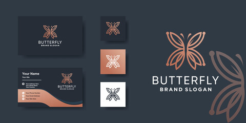 Butterfly logo template with modern concept Premium Vector