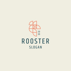 Rooster logo icon design flat template vector illustration