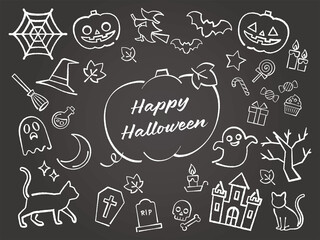 手描き風ハロウィンアイコンセット　Hand-drawn Halloween Icons