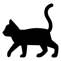 歩く猫のシルエットアイコン　Walking cat silhouette icon