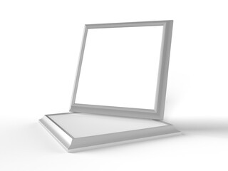 Picture Frame, 3D Render of an Aluminum profile picture frame with a square canvas insert for Mockups and illustrations. Fabric Stretch Frame with Chong. Perspective View