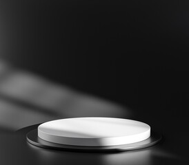 Simple White Pedestal Podium Stage Shadow Display Product 3D Rendering © natanaelginting
