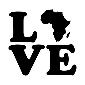 Vector Love Africa Illustration On White Background