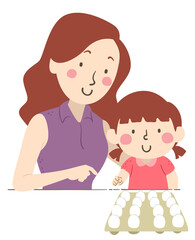 Kid Girl Mom Count Dozen Container Quantities