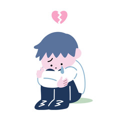 失恋して落ち込むスーツの男性