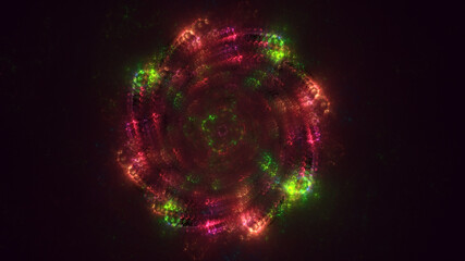 3D rendering abstract multicolor fractal light background