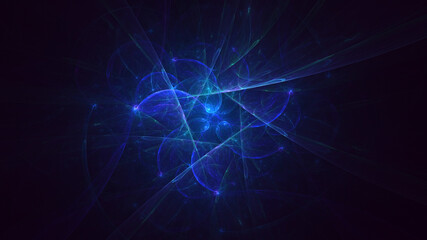 3D rendering abstract multicolor fractal light background