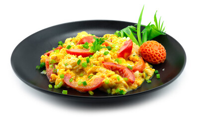 Chinese Stir Fried Egg with Tomatoes. A popular Chinese