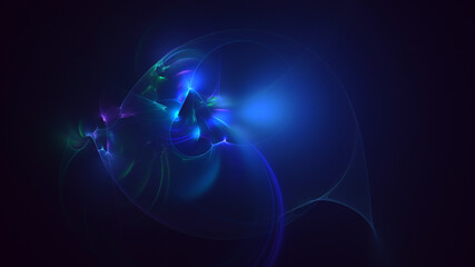 3D rendering abstract multicolor fractal light background