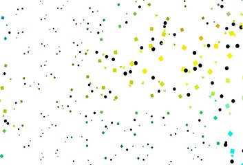 Light Blue, Yellow vector background with triangles, circles, cubes.