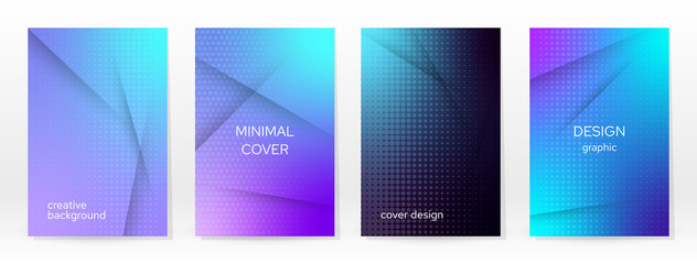 Minimal Poster. Pastel Soft. Blue Gradient Set.