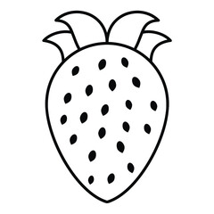Strawberry Outline Vector