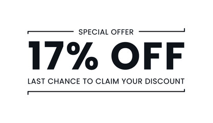 Sale special offer 17% off, last chance to claim your discount