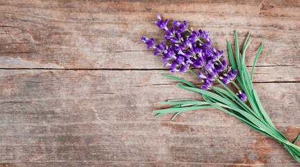 Lavender on wooden backgroud with copy space