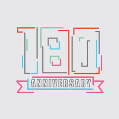 180th Years Anniversary Logo Birthday Celebration Abstract Design Vector Illustration.
