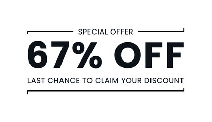 Sale special offer 67% off, last chance to claim your discount